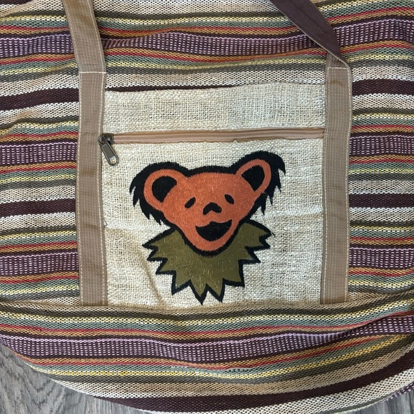 Grateful Dead Embroidered Dancing Bear Gheri Duffel Bag - Picture 2 of 5